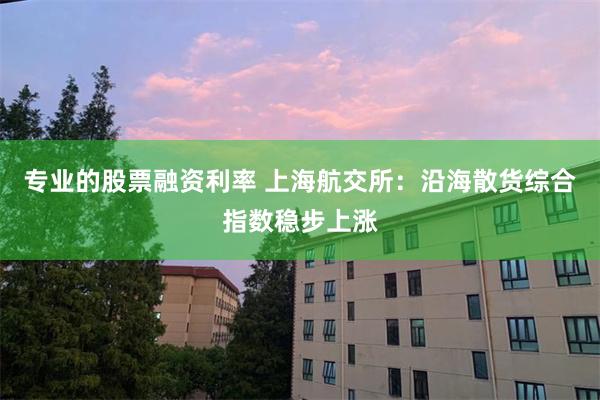 专业的股票融资利率 上海航交所：沿海散货综合指数稳步上涨
